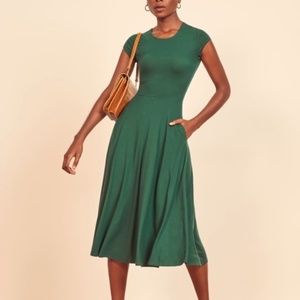NWT Reformation Ali Emerald Green Midi Dress XS
